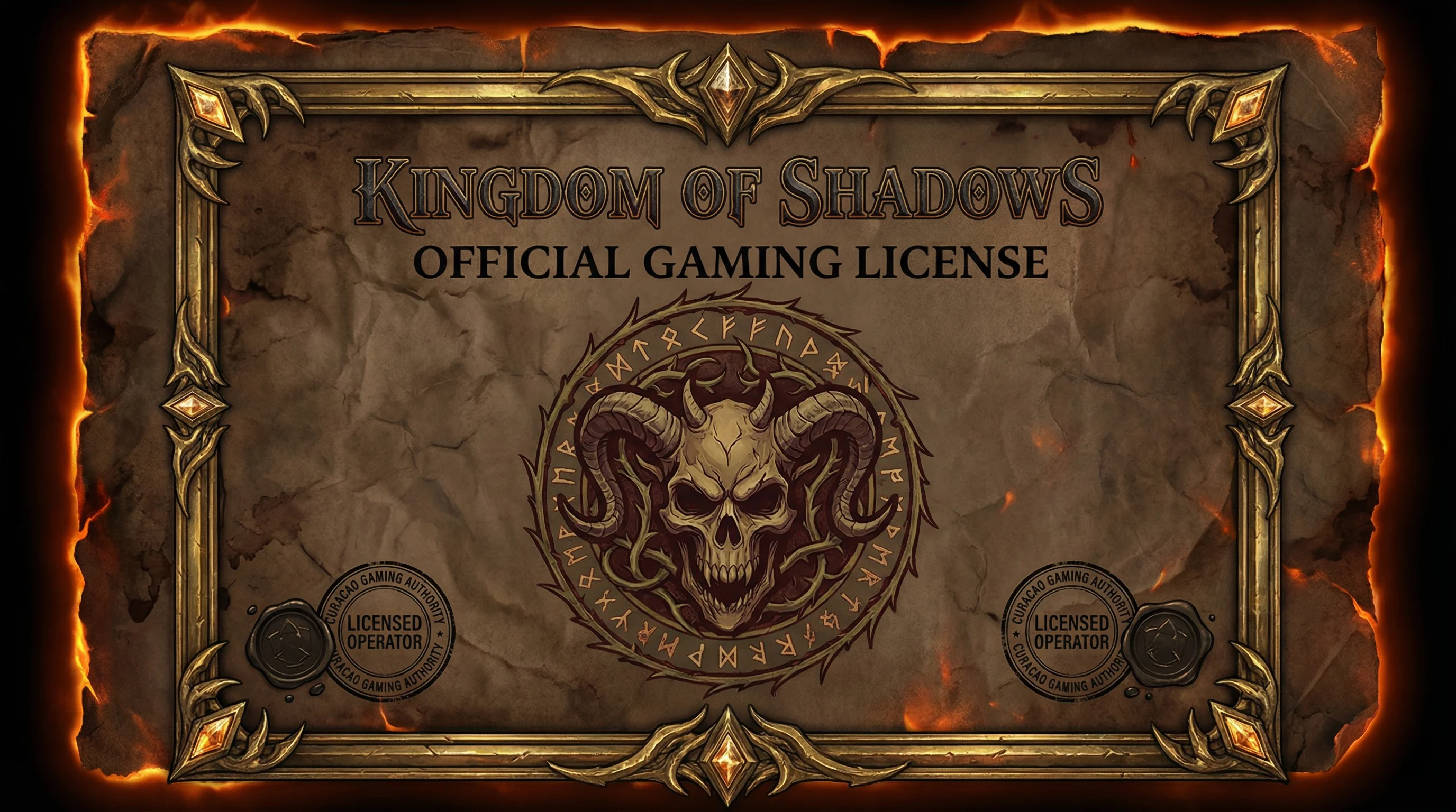 Certificado de licença de jogos Curaçao eGaming do onabet